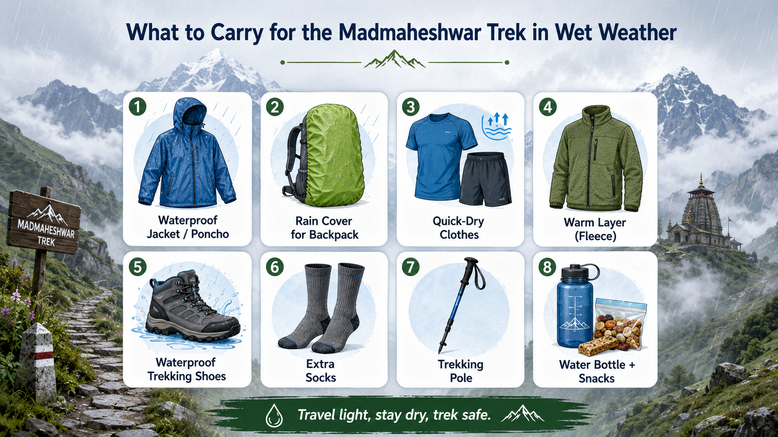 Madmaheshwar monsoon trail weather and trekking safety